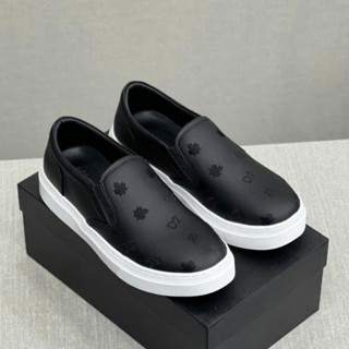 Giày lười nam DQS, Giày Slipon Nam hình thêu nổi D2 bản Cao Cấp đế cao su nâng chều cao Chuẩn Fom