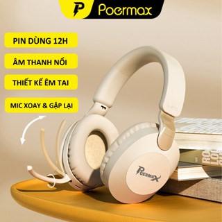 Tai nghe bluetooth chụp tai có míc Poermax B2 pin sử dụng 8 tiếng, điều chỉnh đa hướng, vòm tai 40mm