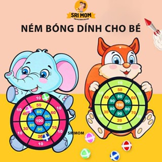 Bảng Phi Tiêu Bóng Dính,Bảng Phi Tiêu Hình Thú - Đồ Chơi Ném Bóng Gai Tặng Kèm 3 Bóng An Toàn Cho Bé Vui Chơi - SRIMOM