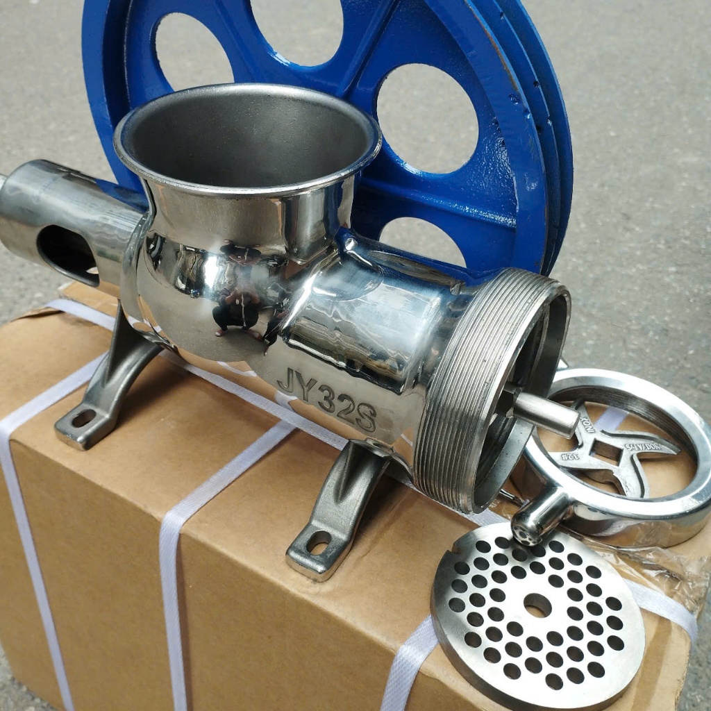 [CỐI 32 INOX] Cối đùn thịt inox 32 (cối + bánh đà)