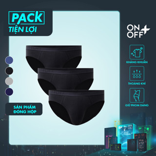 Pack tiện lợi 3 quần lót nam brief ONOFF cotton Mỹ  thấm hút mồ hôi 18UQ24A316