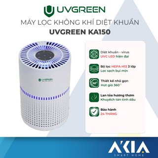 Máy lọc không khí UVGREEN KA150 diệt khuẩn bằng tia UV - Lõi HEPA H13, Khe hút gió 360 độ