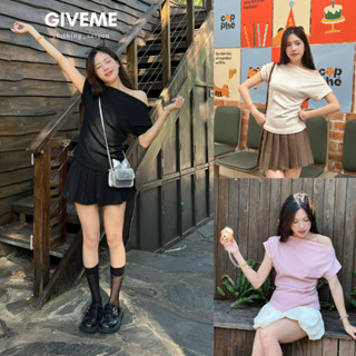 Áo Thun Lệch Vai Xếp Ly, Áo Kiểu Sườn Nhún Eo Điệu Đà, Áo Phông Form Vừa Chất Vải Miho ChinhTran Co Dãn Mềm Mịn Trendy