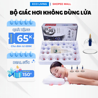  Bộ Giác Hơi KAW 24 Cốc Dụng Cụ Cạo Gió Giác Hơi Cầm Tay Không Dùng Lửa Nhựa Nguyên Sinh An Toàn 