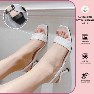 Sandal cao gót quai mảnh gót 7 phân Mã L2