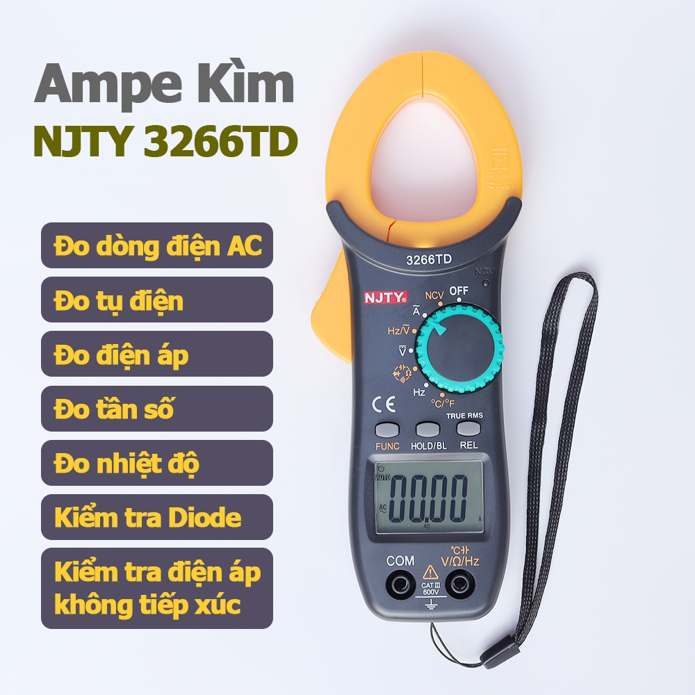 Đồng hồ vạn năng kìm kẹp dòng ampe kế NJTY 3266TD
