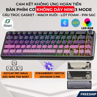 Bàn Phím Cơ Không Dây Bluetooth Mini Attack Shark X66 Núm Xoay Media 3 Mode Kết Nối