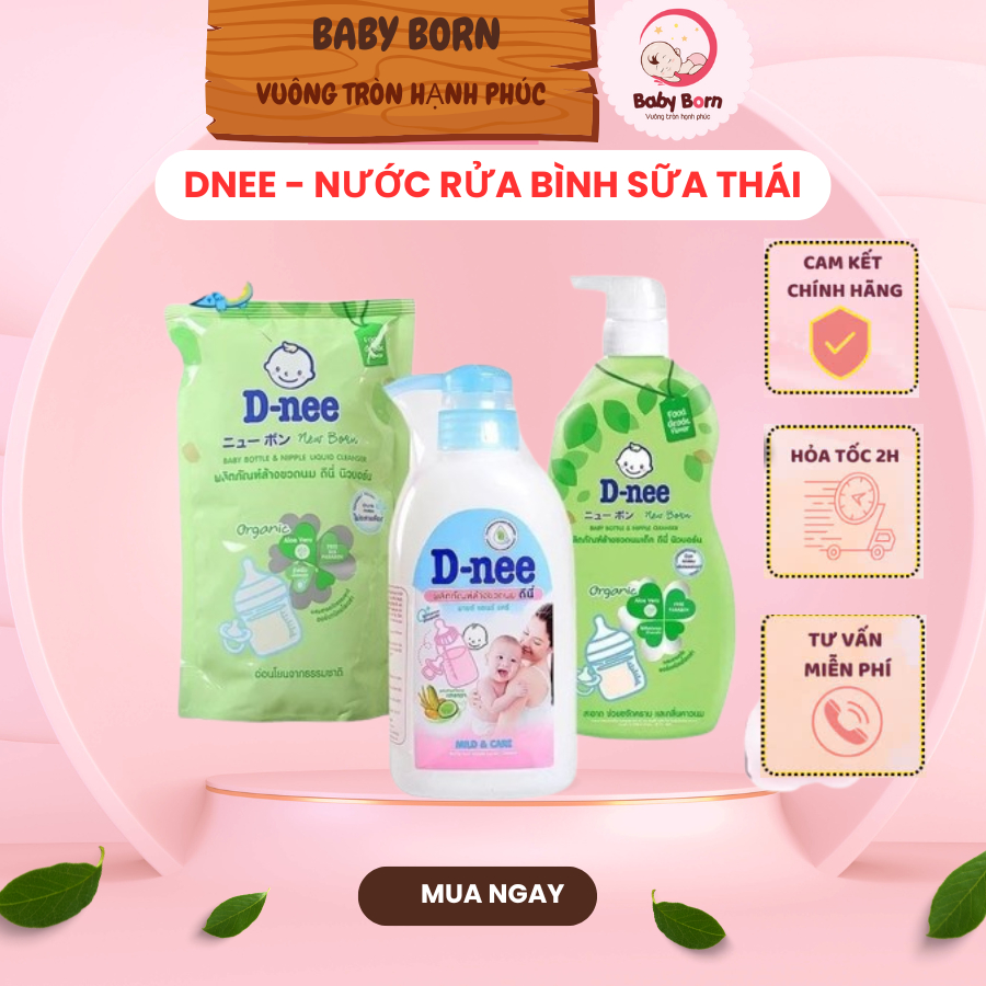 Nước Rửa Bình Sữa Dnee Organic Chai 620ml (Mẫu mới)