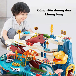 Đồ Chơi Đường Hầm Khủng Long Có Kèm Oto, Đường Đua Cao Tốc Chất Liệu Nhựa ABS Cao Cấp Dành Cho Bé