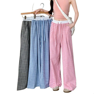 Quần Ống Rộng Choice XMNL_650 Kẻ Caro Phối Cạp Trắng Dây Rút Màu