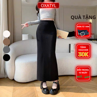 Chân váy len dài mùa đông OXATYL V80 chất len dày váy quảng châu