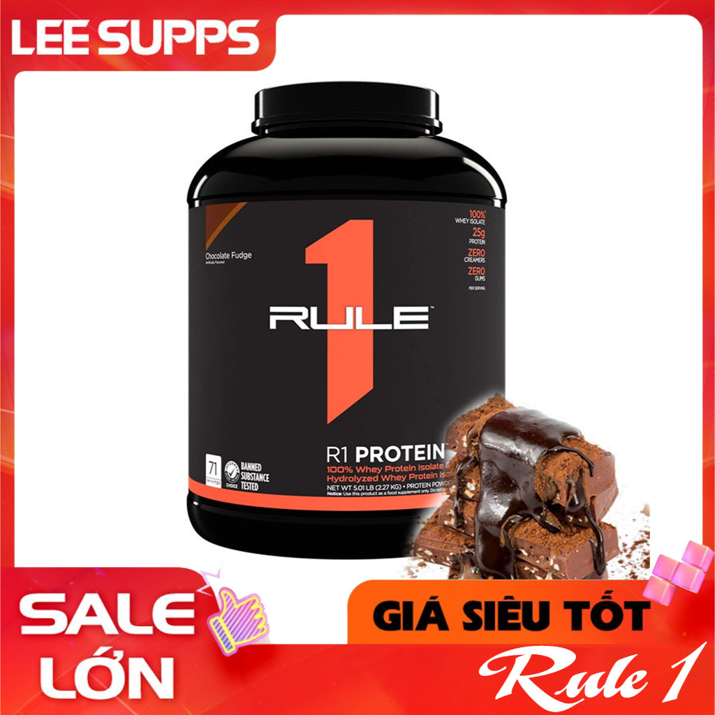 RULE 1 Whey PROTEIN 5 LBS vị Cookie Cream - Whey Isolate + Hydrolize cao cấp hấp thụ nhanh