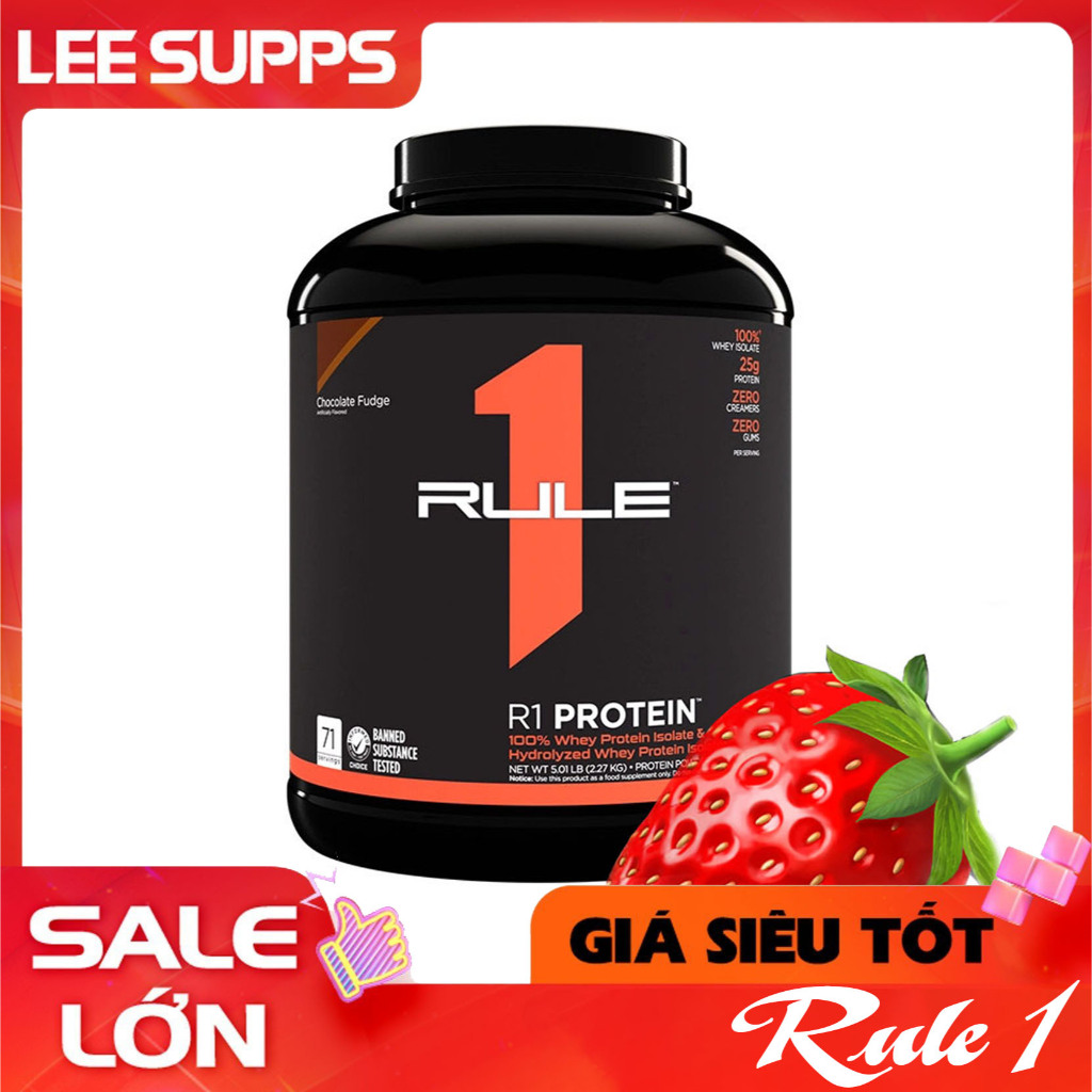 RULE 1 Whey PROTEIN 5 LBS vị Choco Mint - Whey Isolate + Hydrolize cao cấp hấp thụ nhanh