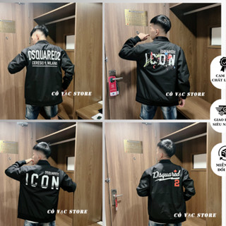 Áo BOmber Dsquared2 ICON Full Mẫu Hot Nhất Đẹp Nhất-Áo Gió DSQ ICON 2 Lớp Khóa Zip Chất