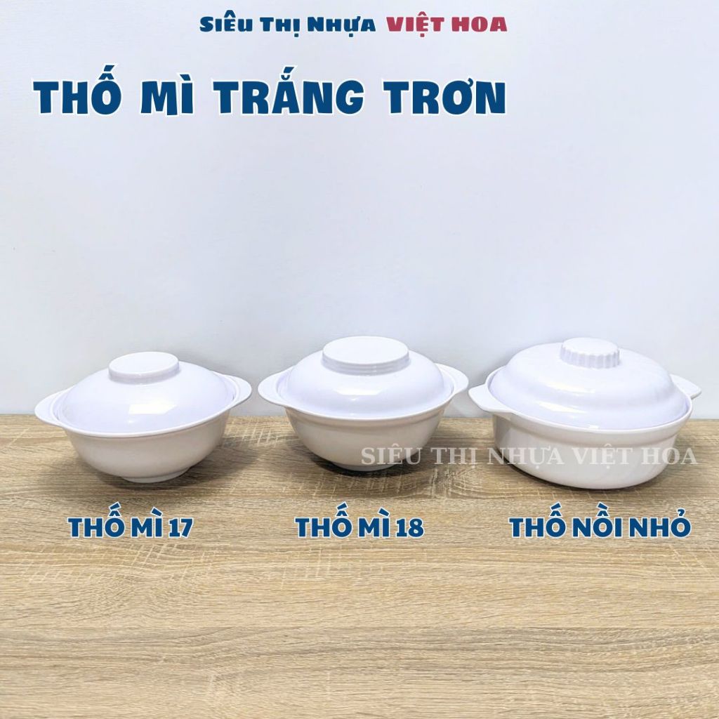 Tô Úp Mì Có Nắp, Tô Mì, Tô Nấu Mì Mica, Thố Mì Trắng Trơn