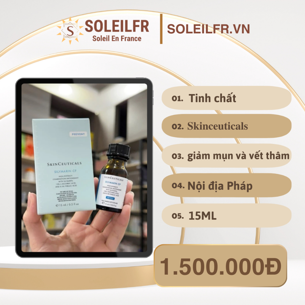 Serum giảm mụn và vết thâm 𝐒𝐤𝐢𝐧𝐜𝐞𝐮𝐭𝐢𝐜𝐚𝐥𝐬 𝐒𝐢𝐥𝐲𝐦𝐚𝐫𝐢𝐧 𝐂𝐅 15ml