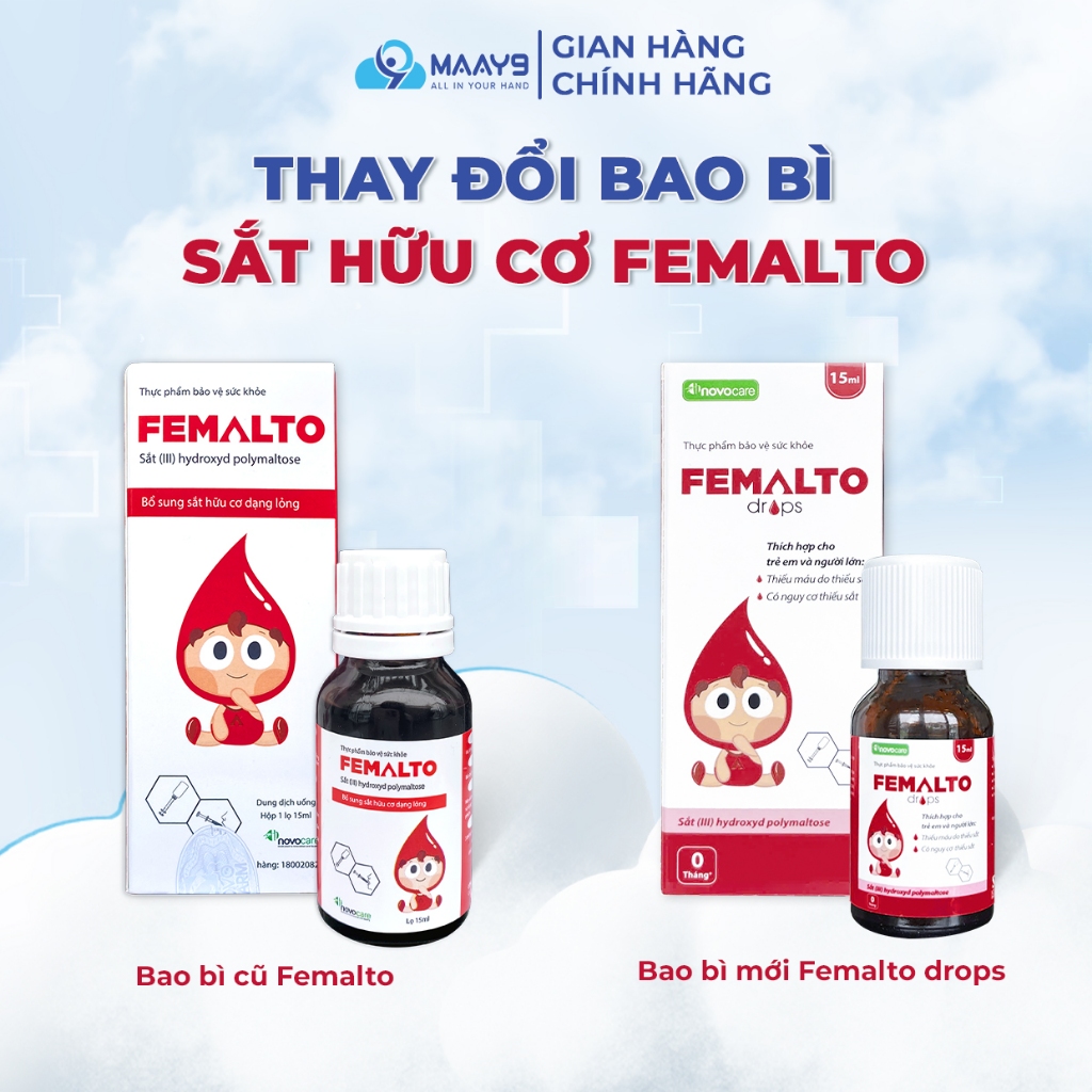 Sắt hữu cơ Novocare Femalto cho bé không gây táo bón, hàm lượng cao, bổ sung sắt cho người thiếu máu
