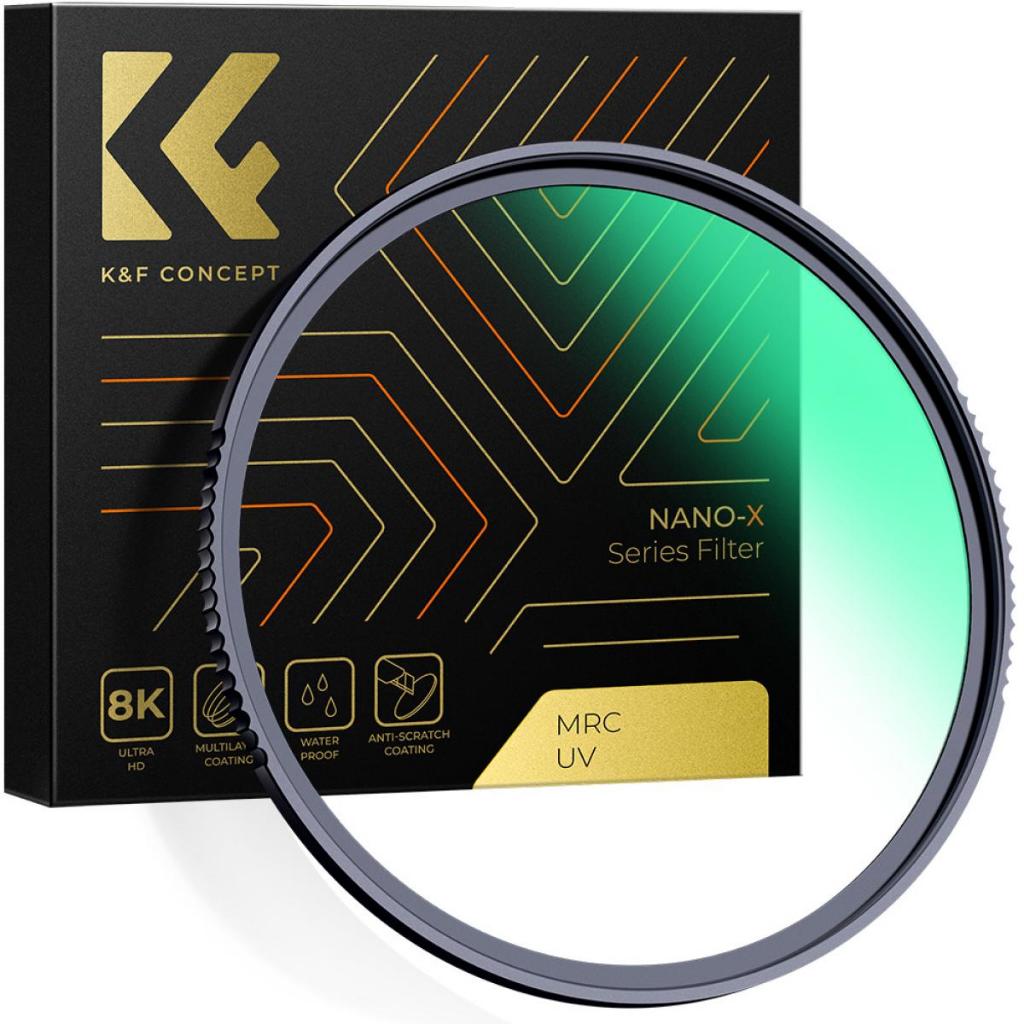 Kính lọc Máy ảnh Filter K&Fconcept Nano X MRC UV, Ultra HD 8K, Hàng Chính hãng, Có quà tặng