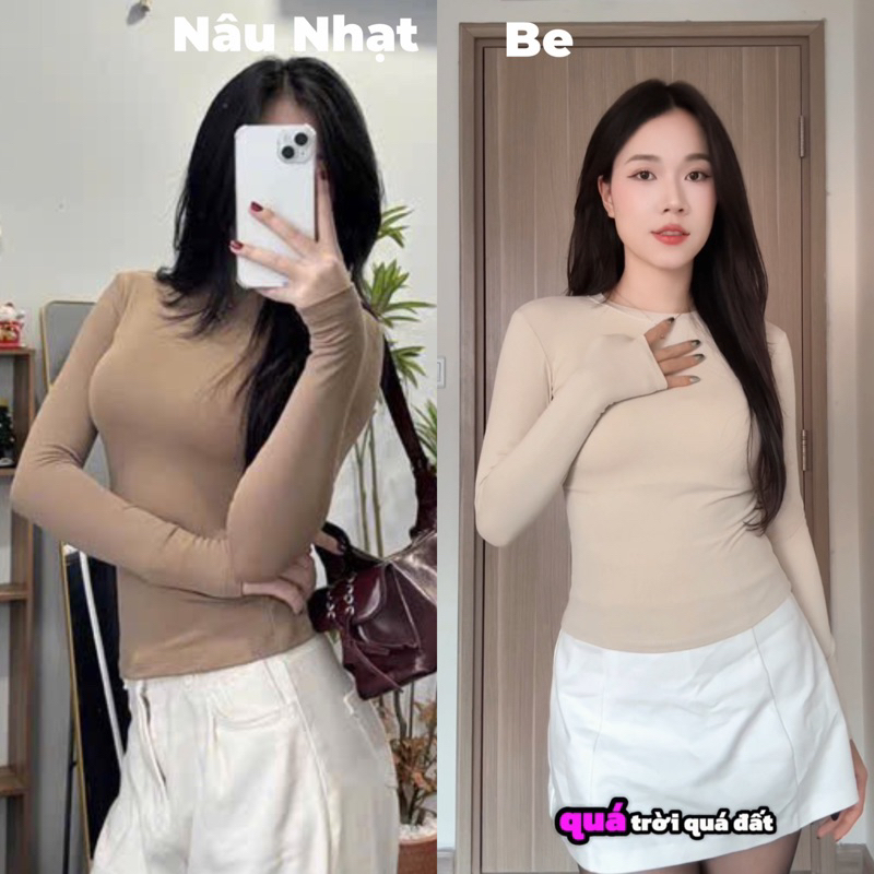 Áo Thun Dài Tay Siêu Co Giãn Mềm Mịn- thắt eo ôm body tôn dáng giữ nhiệt vải cotton zip nữ m660 | BigBuy360 - bigbuy360.vn