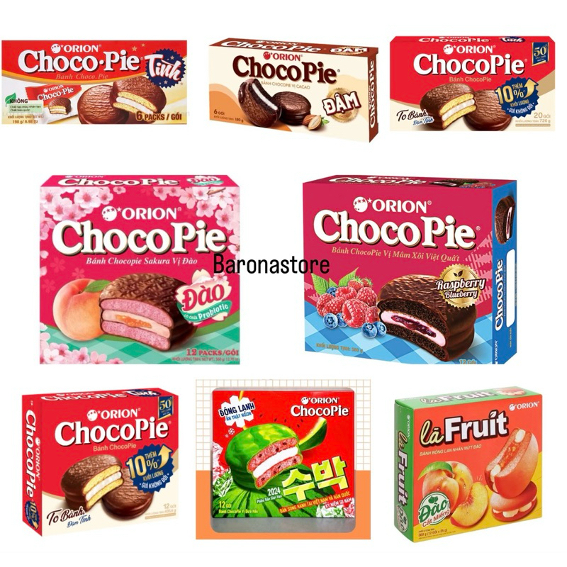 *SALE* Bánh Chocopie Orion Hàn Quốc các loại (cacao, dưa hấu, đào…)(mới)