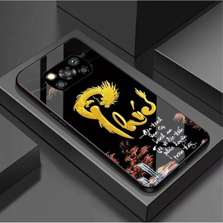 Ốp Lưng XIAOMI POCO X3 NFC, X3 NFC PRO Mặt kính cao cấp, sáng đẹp, Chữ thư pháp