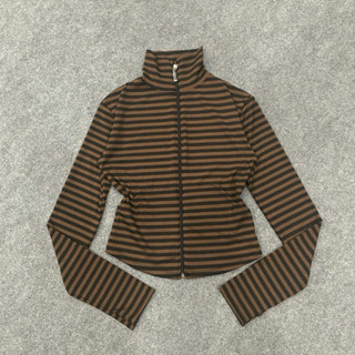 Áo Khoác ủ kem mỏng Cổ Lọ Vải Sọc CÓ TÚI TRƯỚC + Tay Xỏ Ngón S20