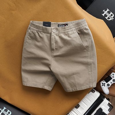 Quần short kaki lưng thun 2/3 Heboz 4M, quần đùi nam co giãn - 00002405