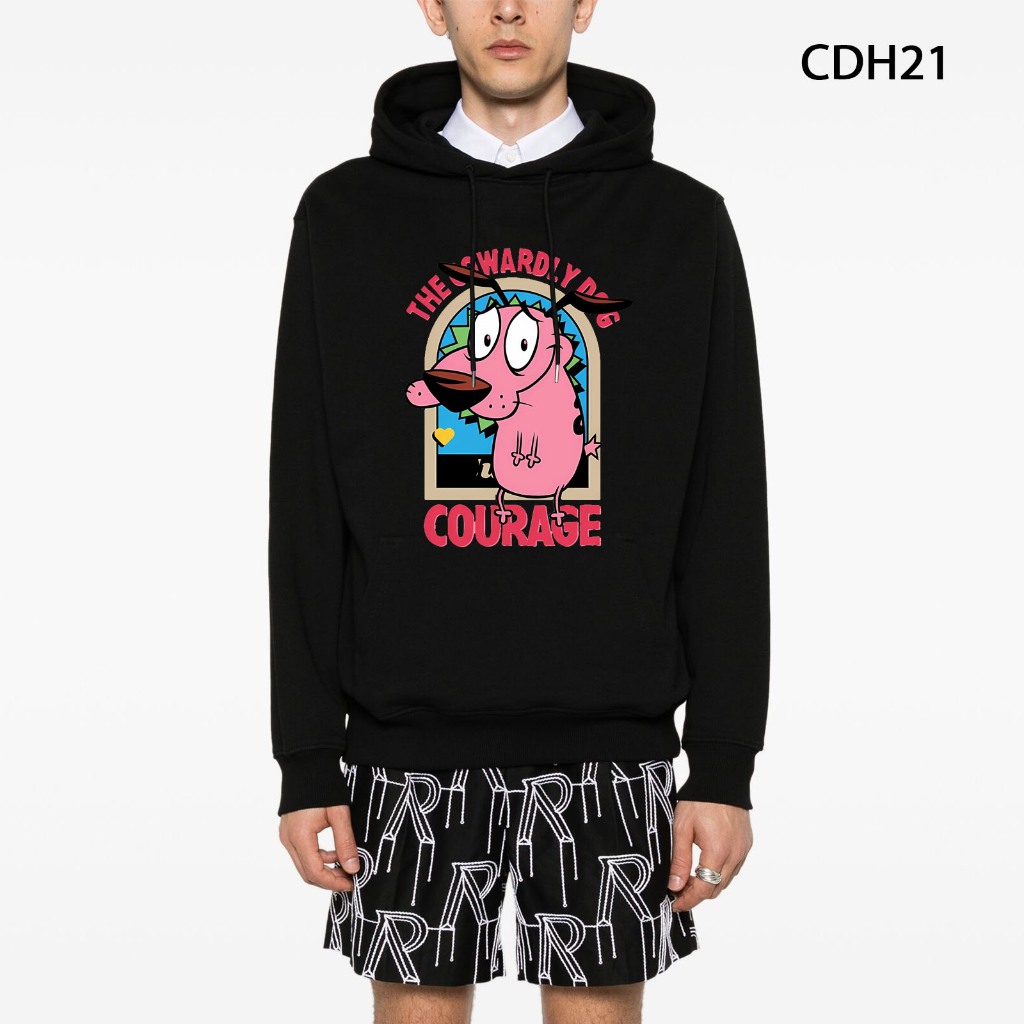 Áo nỉ lông cáo hoodie Street Swagger Brand, Áo Courage the cowardly dog Unisex CDH21