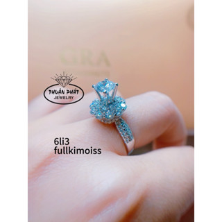 Phụ Kiện Nhẫn Nữ N01035 Halo Nữ Hoàng Fullkimmoiss Viên Chủ 6li3 Đeo Tay Sang Trọng Trang Sức Bạc Xi Bạch Kim