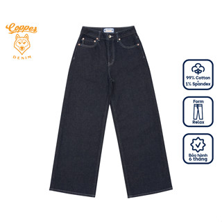 [NỮ] Quần Jeans Nữ 12.5Oz - onewashed selvedge denim, ống rộng, màu xanh indigo - Copper Denim