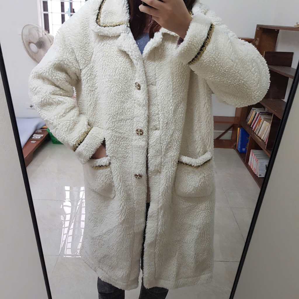 (Pass) Áo khoác lông cừu chất dày mịn ấm, pass áo khoác, đồ 2hand giá rẻ