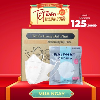 600 Chiếc Khẩu Trang 5D Đại Phát 3 lớp cao cấp, Khẩu trang Lọc bụi mịn chống Uv chống nắng giá tốt