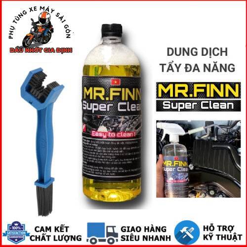Dung Dịch Rửa Xe Đa Năng Mr.Finn Super Clean 1L chính hãng kèm bàn chải 3D