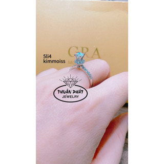 Phụ Kiện Nhẫn Nữ N036 Halo Tròn Tấm Viên Chủ 5li4 Kimmoiss Trắng Đeo Tay Sang Trọng Bạc Ý Xi Kim - Bạc Thuận Phát