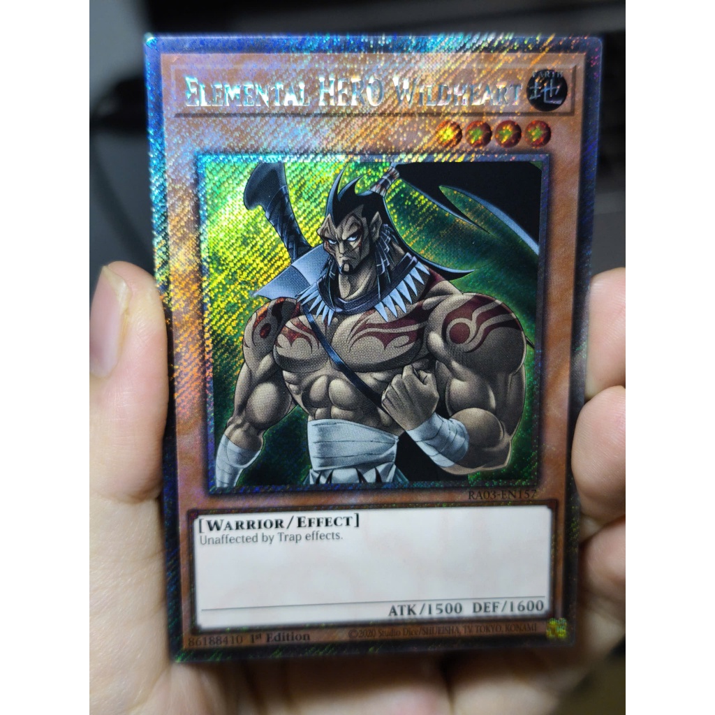[Yugioh Funny Shop] 1 lá thẻ bài Elemental HERO Wildheart - RA03-EN157 - Platinum Secret Rare 1st Ed