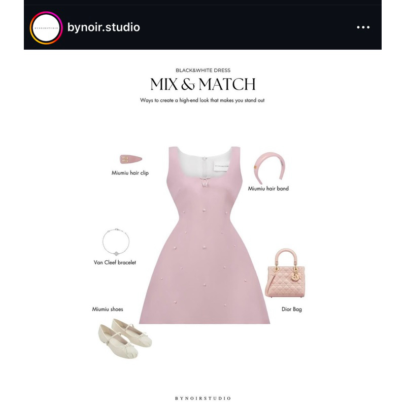 Đầm hồng mini Bynoir.studio