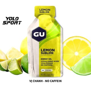Gel Chạy Bộ GU Energy Lemon Sublime Hương Chanh Thêm Năng Lượng Thể Thao Đạp Xe Leo Núi Nhiều Vị Thơm Ngon Bổ Dưỡng