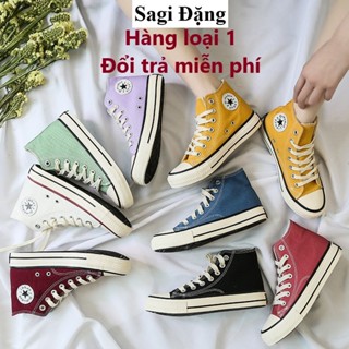 Giày cv cổ cao 1970s full box, giày thể thao bata học sinh vải canvas đế bằng