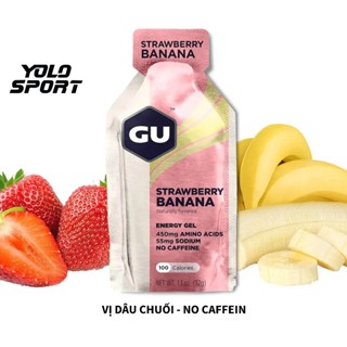 Gel Chạy Bộ GU Energy Hương Strawberry Banana Bổ Sung Năng Lượng Tập Thể Thao Đạp Xe Leo Núi Nhiều Vị Thơm Ngon Bổ Dưỡng
