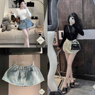 Chân váy jeans ngắn nữ dáng phồng kèm lót siêu hot