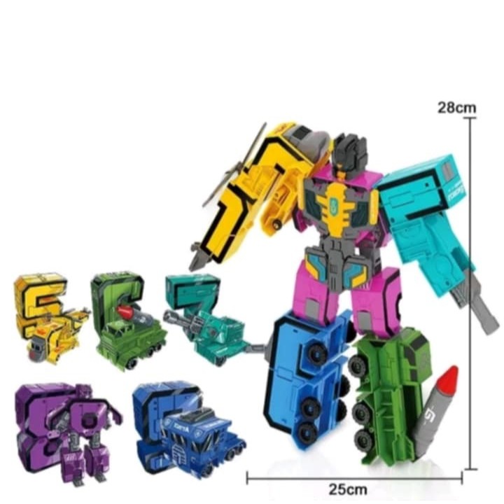 Combo Số Biến Hình Loại Lớn Nhất, Ghép Hình Robot số 0-4 và 5-9, Đồ Chơi Cho Bé Kích Thích Sự Sáng T