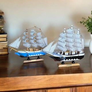 Mô hình thuyền buồm bằng gỗ trang trí, decor nhà cửa, văn phòng sang trọng