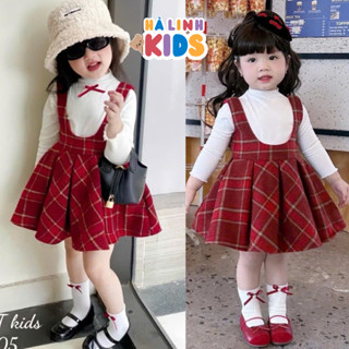 Set Váy Noel Cho Bé Gái Váy Dạ Xếp Ly To Kèm Áo Nỉ Siêu Dễ Thương