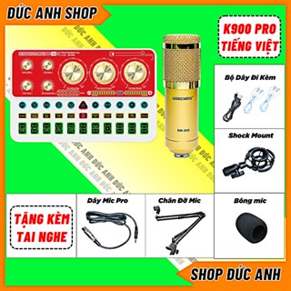 Bộ Sound Card K900 Pro Max Mic BM900 Chuyên Thu Âm Hát Livestream Chuyên Nghiệp Bảo Hành 12 Tháng
