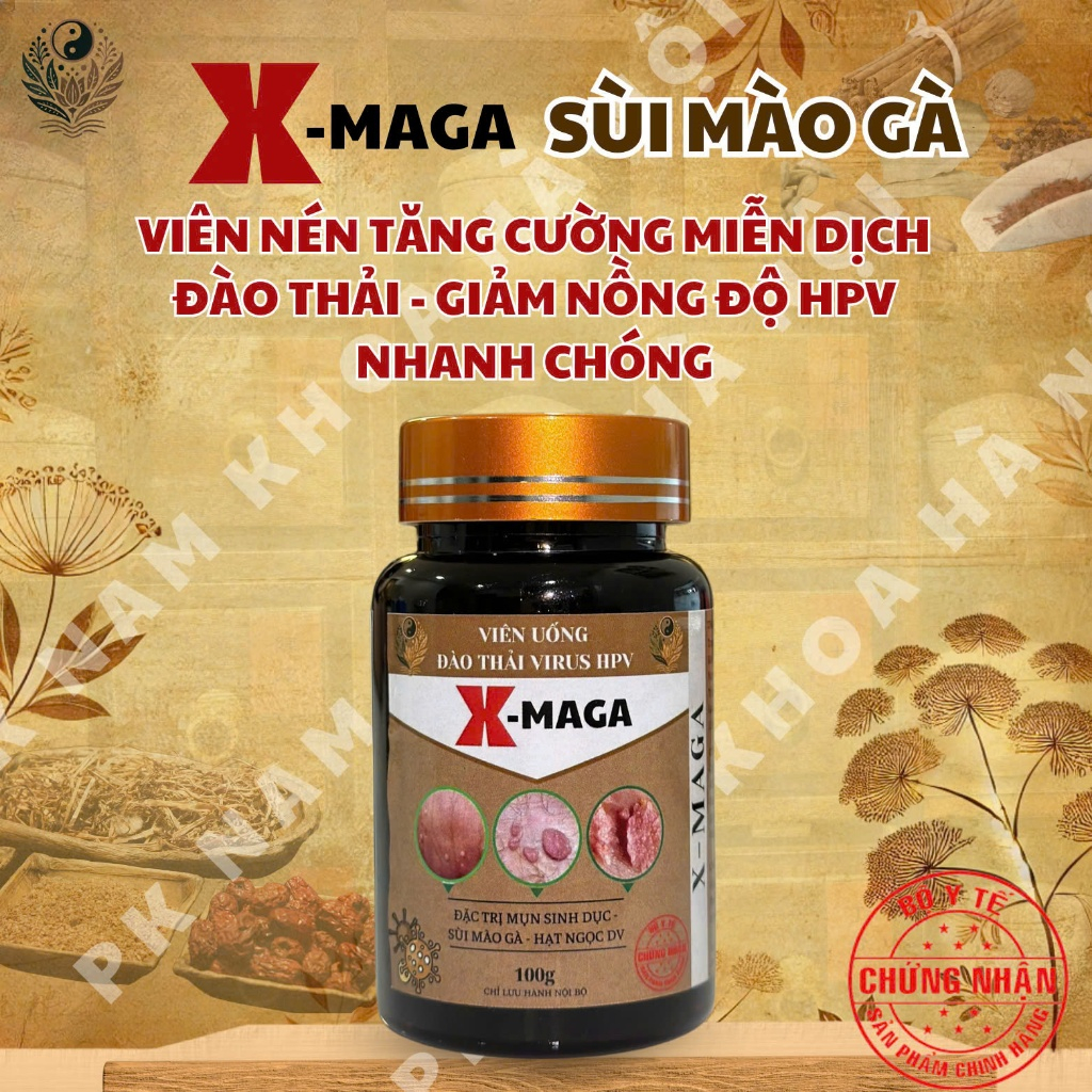 Viên uống hỗ trợ đào thải HPV X-MAGA giảm sùi mào gà,GIANG MAI,LẬU, tăng cường đề kháng cơ thể