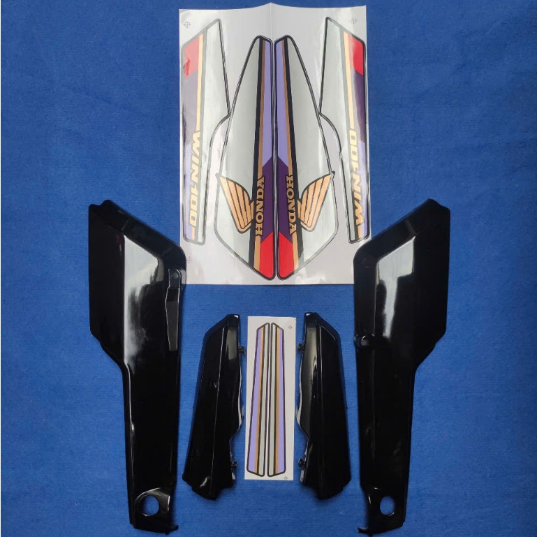 dàn áo xe  win100,ốp sườn xe honda win 100 màu đen ,cốp lớn nhỏ xe win kèm tem đủ bộ
