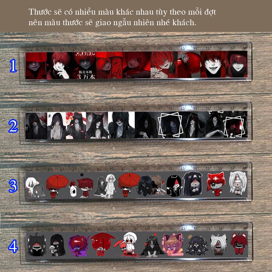 Thước Homicipher Mr. Scarletella Mr. Chopped Mr. Hood Mr. Crawling Mr. Machete Mr. Gap  hình chữ nhậ