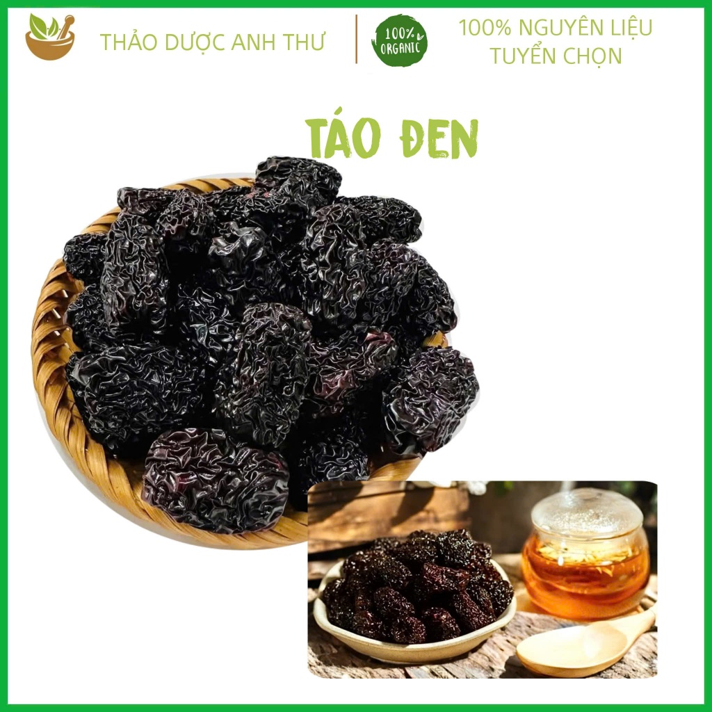 Táo Đen loại 1 , dùng nấu chè, pha trà, làm mứt, an thần, nhuận tràng, tốt cho tim mạch [500 gram]
