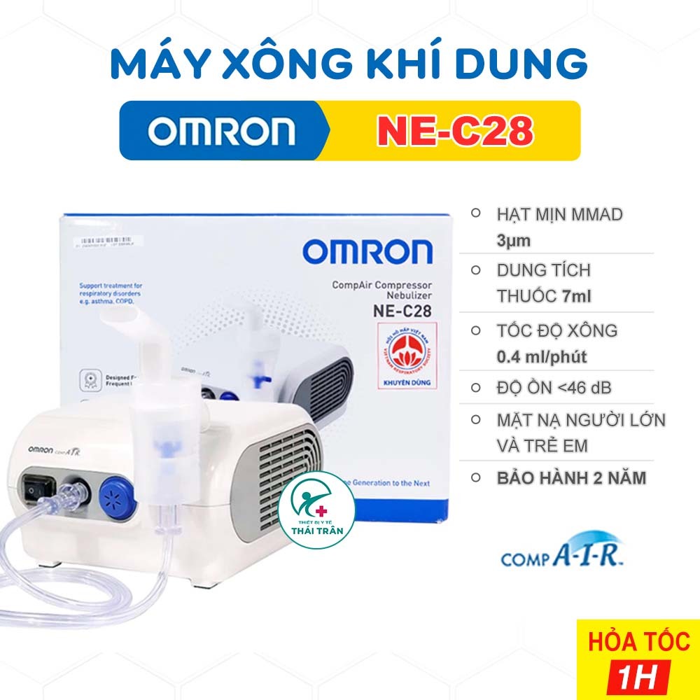 ✅ Máy Xông Mũi Họng, Khí Dung Omron NE-C28 Điều Trị Về Đường Hô Hấp Hiệu Quả - Thương Hiệu Nhật Bản