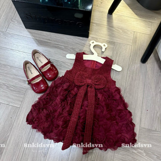  Váy Dạ Đỏ Đính Nơ Ren Hoa Hồng Xinh Xắn Sang Chảnh Cho Bé Gái Hàng Chuẩn Loại 1 Chuẩn Ảnh Thật 